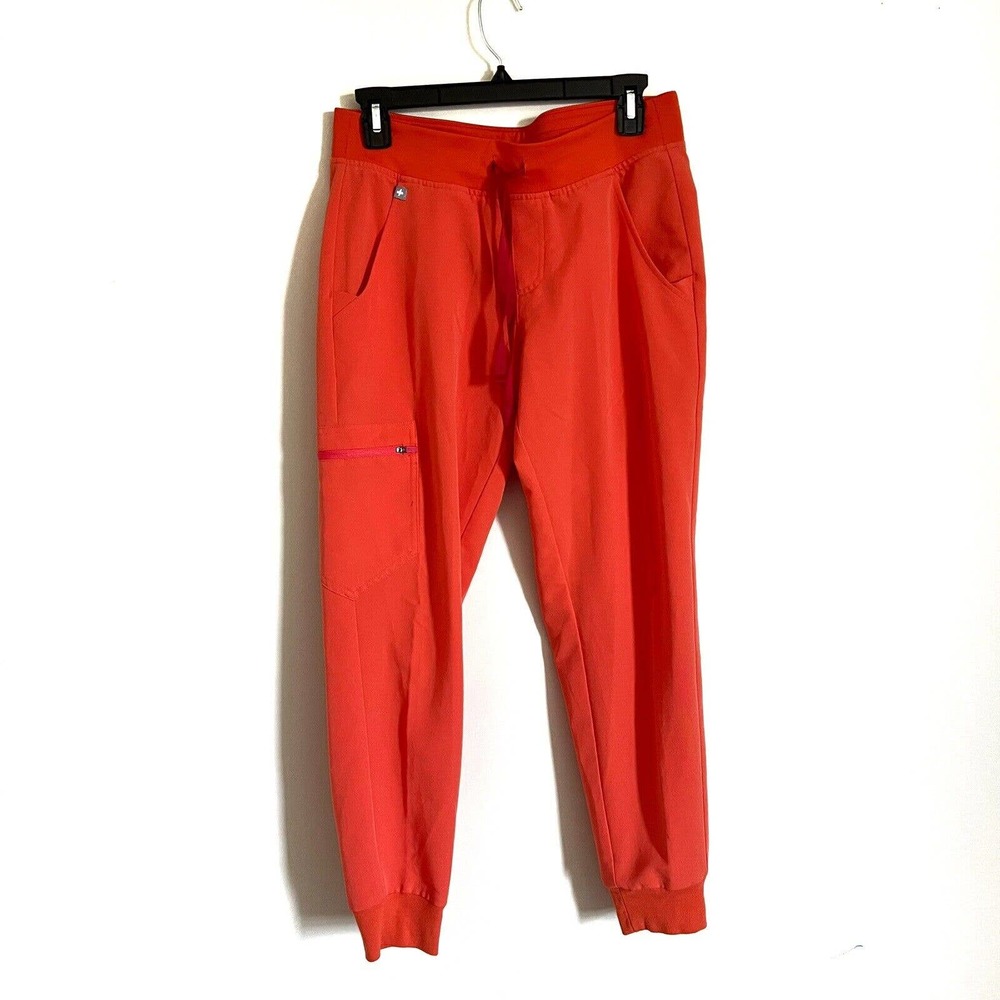 Figs Technical Collection Zamora Cuff Jogger Scrub Bottoms/Pants Orange Size S